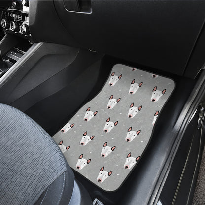Bull Terrier Head Print Pattern Car Floor Mats Front Back
