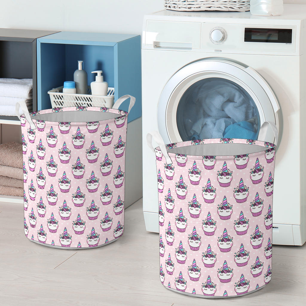Cupcakes Unicorn Print Pattern Laundry Basket