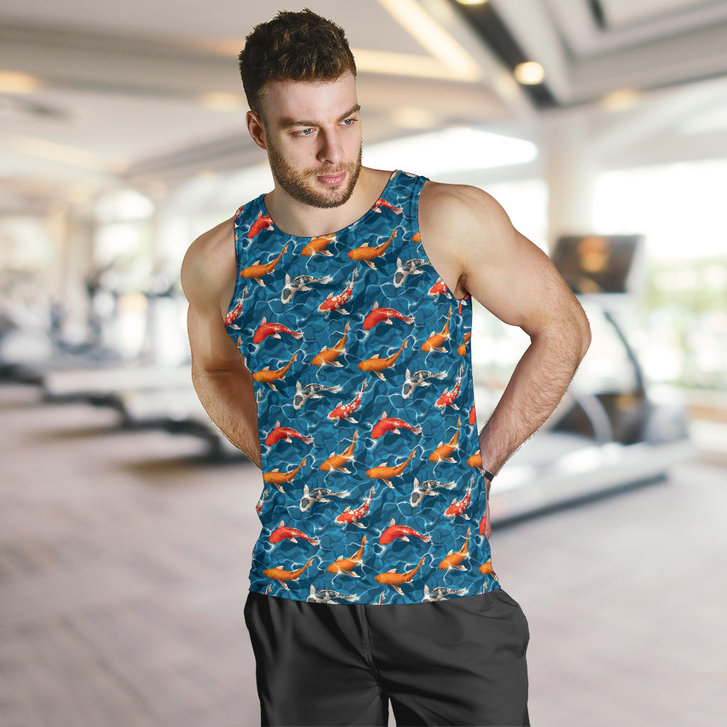 Koi Carp Water Design Themed Print Men Tank Top