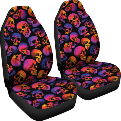 Skull Multicolor Print Design LKS3011 Car Seat Covers