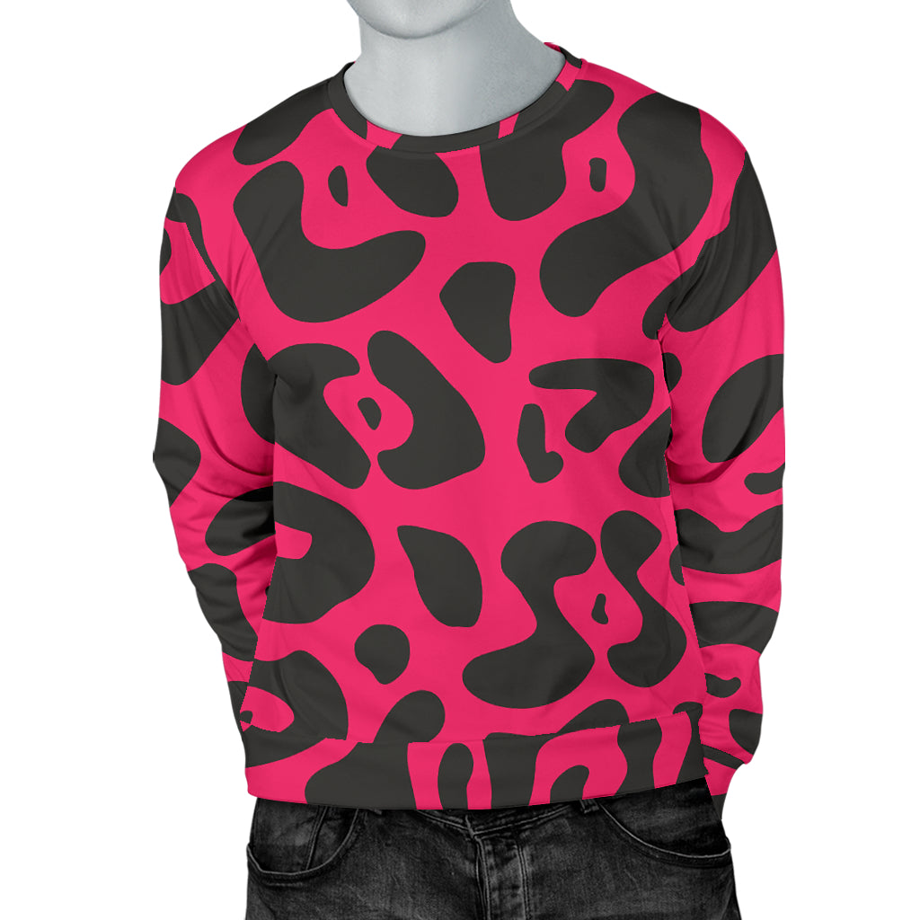Cheetah Pink Print Pattern Men Long Sleeve Sweatshirt