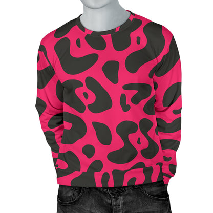 Cheetah Pink Print Pattern Men Long Sleeve Sweatshirt