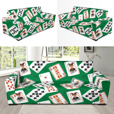 Poker Cards Pattern Print Design A03 Sofa Slipcover