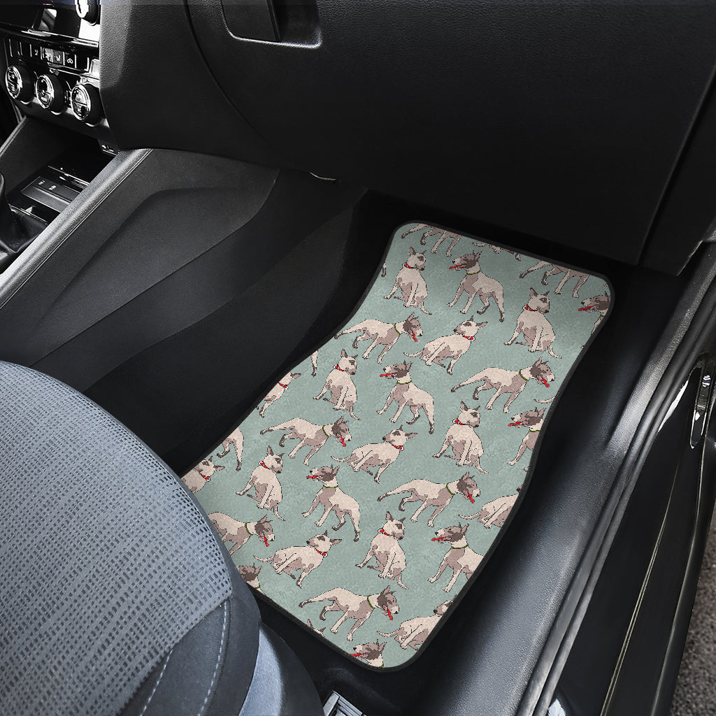 Bull Terrier Cute Print Pattern Car Floor Mats Front Back