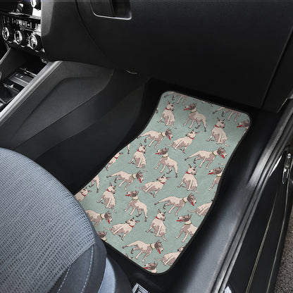 Bull Terrier Cute Print Pattern Car Floor Mats Front Back