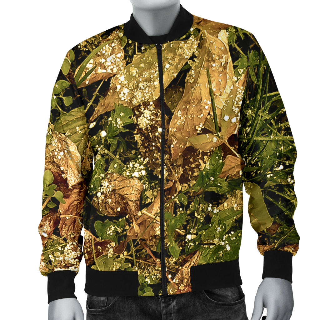 Camo Realistic Tree Forest Texture Print Men Bomber Jacket