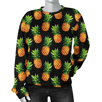 Pineapple Cute Print Design Pattern Women Long Sleeve Sweatshirt