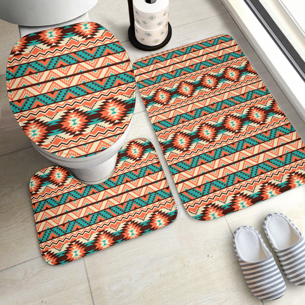 Navajo Western Style Print Pattern Bathroom Mat Set