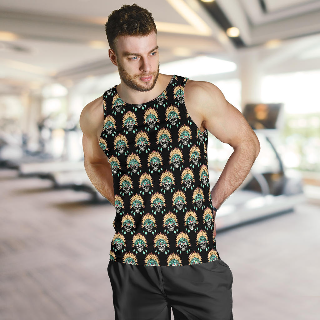 American indian Skull Pattern Men Tank Top