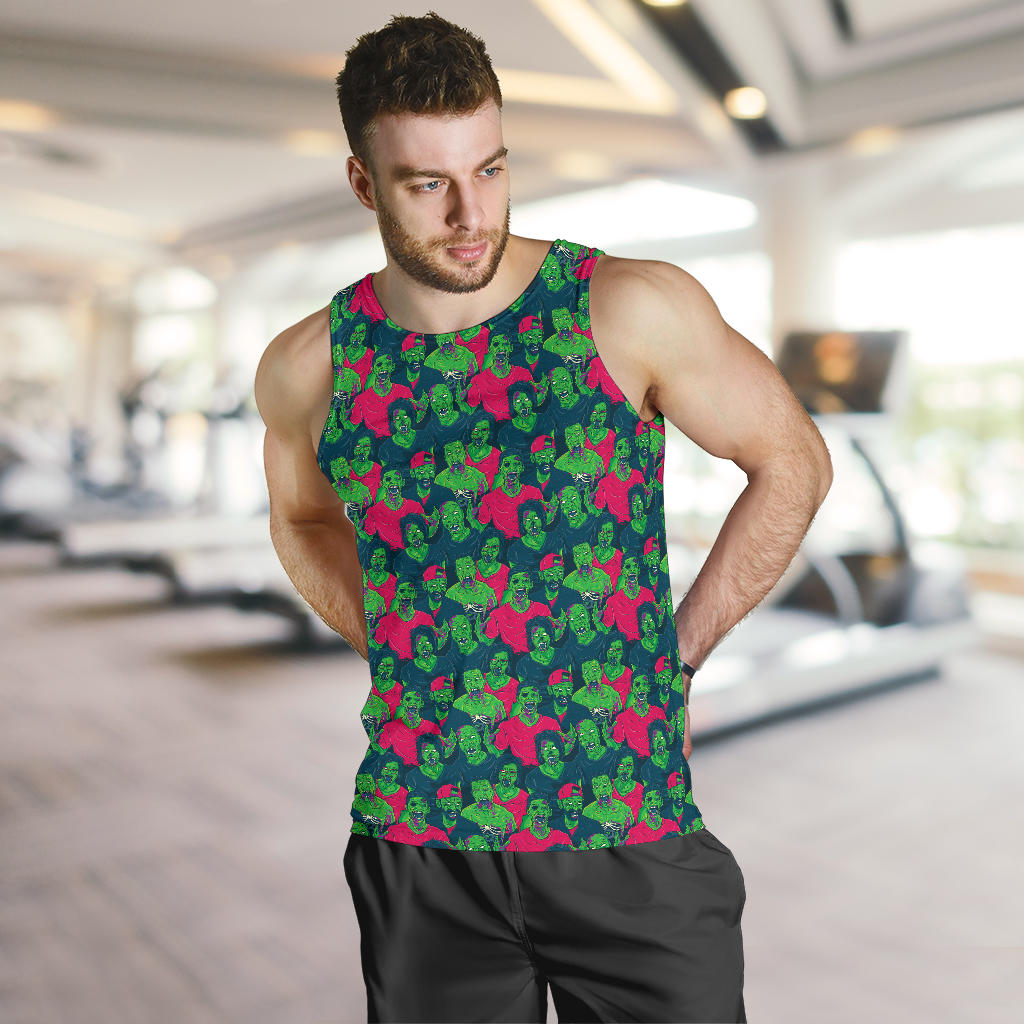 Zombie Themed Design Pattern Print Men Tank Top