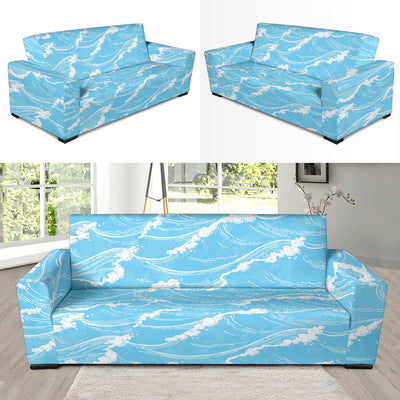 Ocean Wave Pattern Print Design A01 Sofa Slipcover