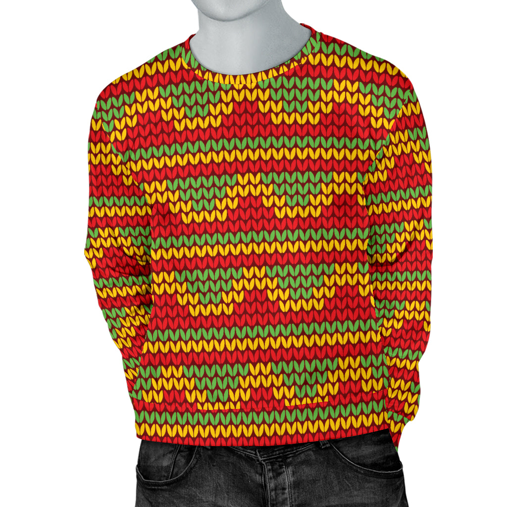 Rasta Reggae Color Print Men Long Sleeve Sweatshirt