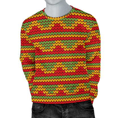 Rasta Reggae Color Print Men Long Sleeve Sweatshirt