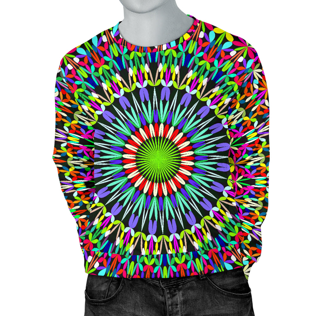 Bohemian Colorful Style Print Men Long Sleeve Sweatshirt