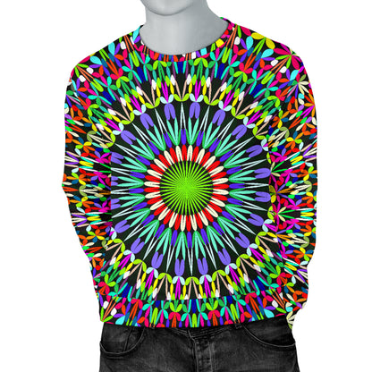 Bohemian Colorful Style Print Men Long Sleeve Sweatshirt