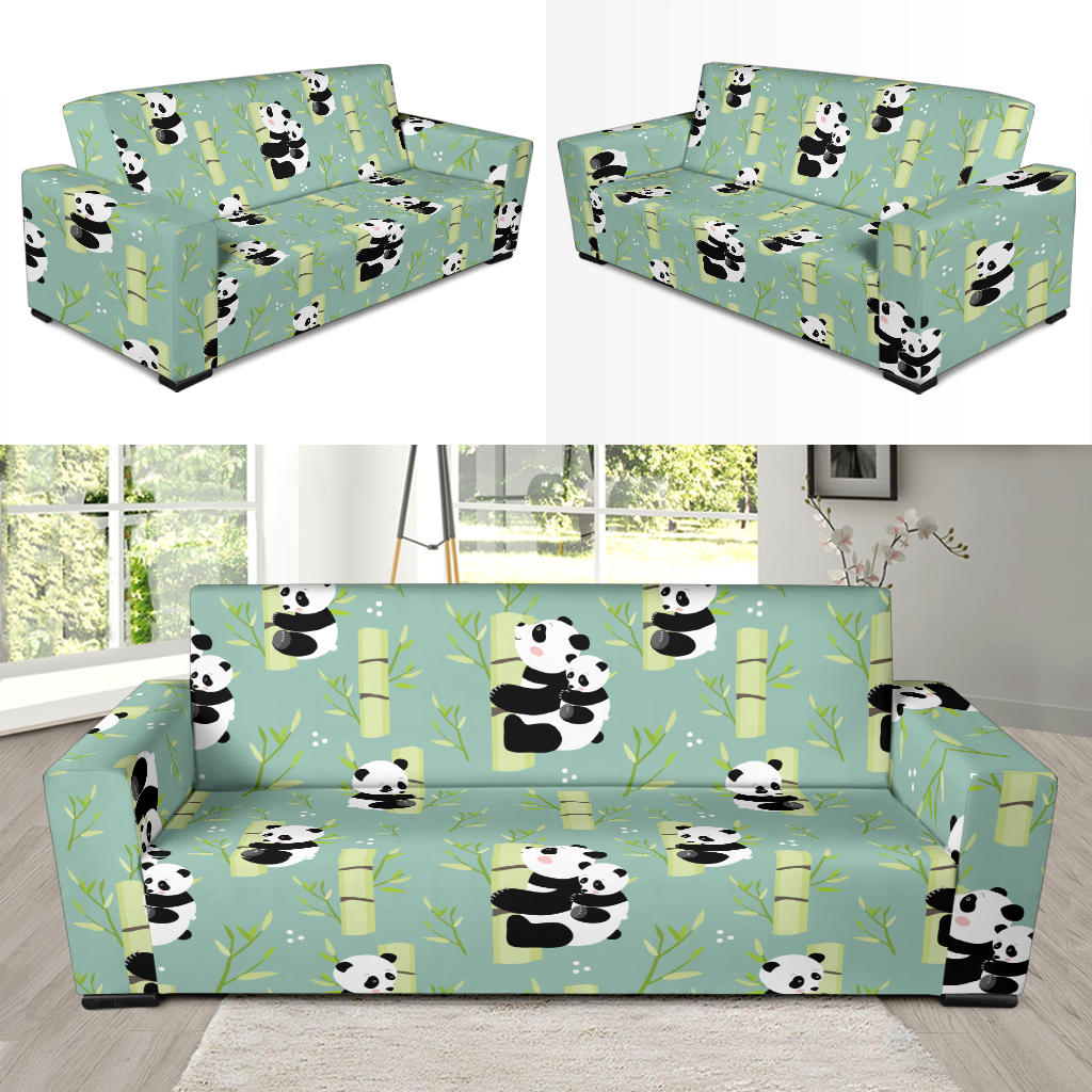 Panda Pattern Print Design A03 Sofa Slipcover
