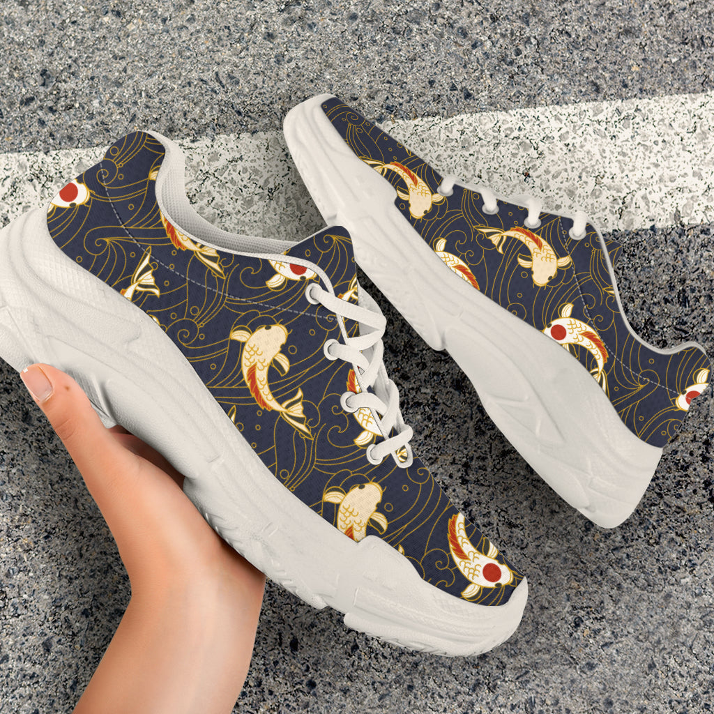 Koi Carp Japanese Design Themed Print Chunky Sneakers