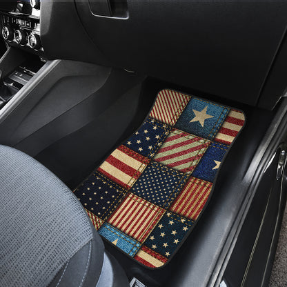 American flag Patchwork Design Car Floor Mats Front Back