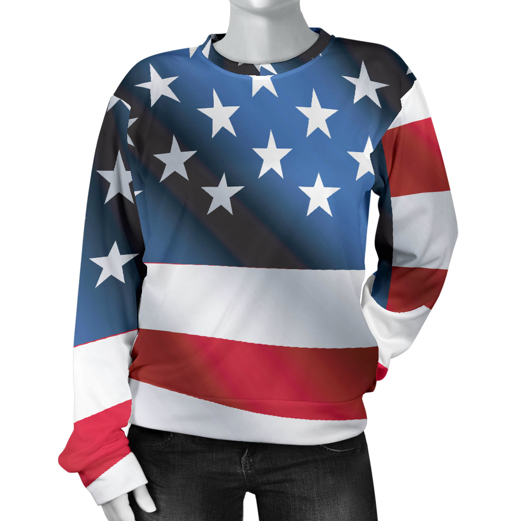 American flag Classic Women Long Sleeve Sweatshirt