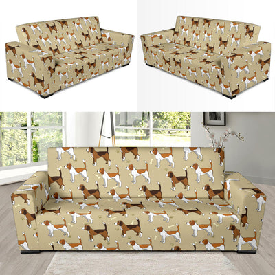 Beagle Pattern Print Design 01 Sofa Slipcover