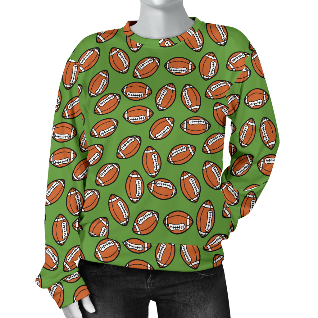 American Football on Green Design Women Long Sleeve Sweatshirt
