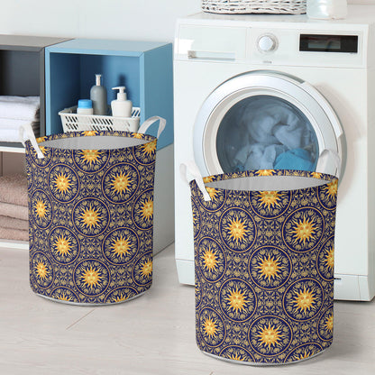 Celestial Gold Sun Face Laundry Basket