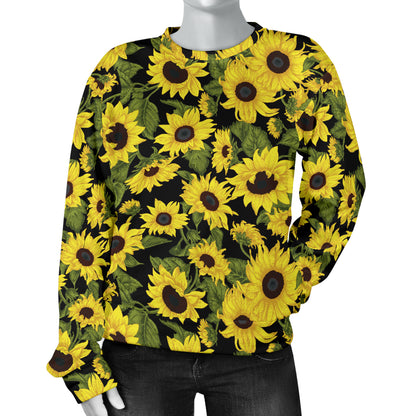 Sunflower Fresh Bright Color Print Women Long Sleeve Sweatshirt
