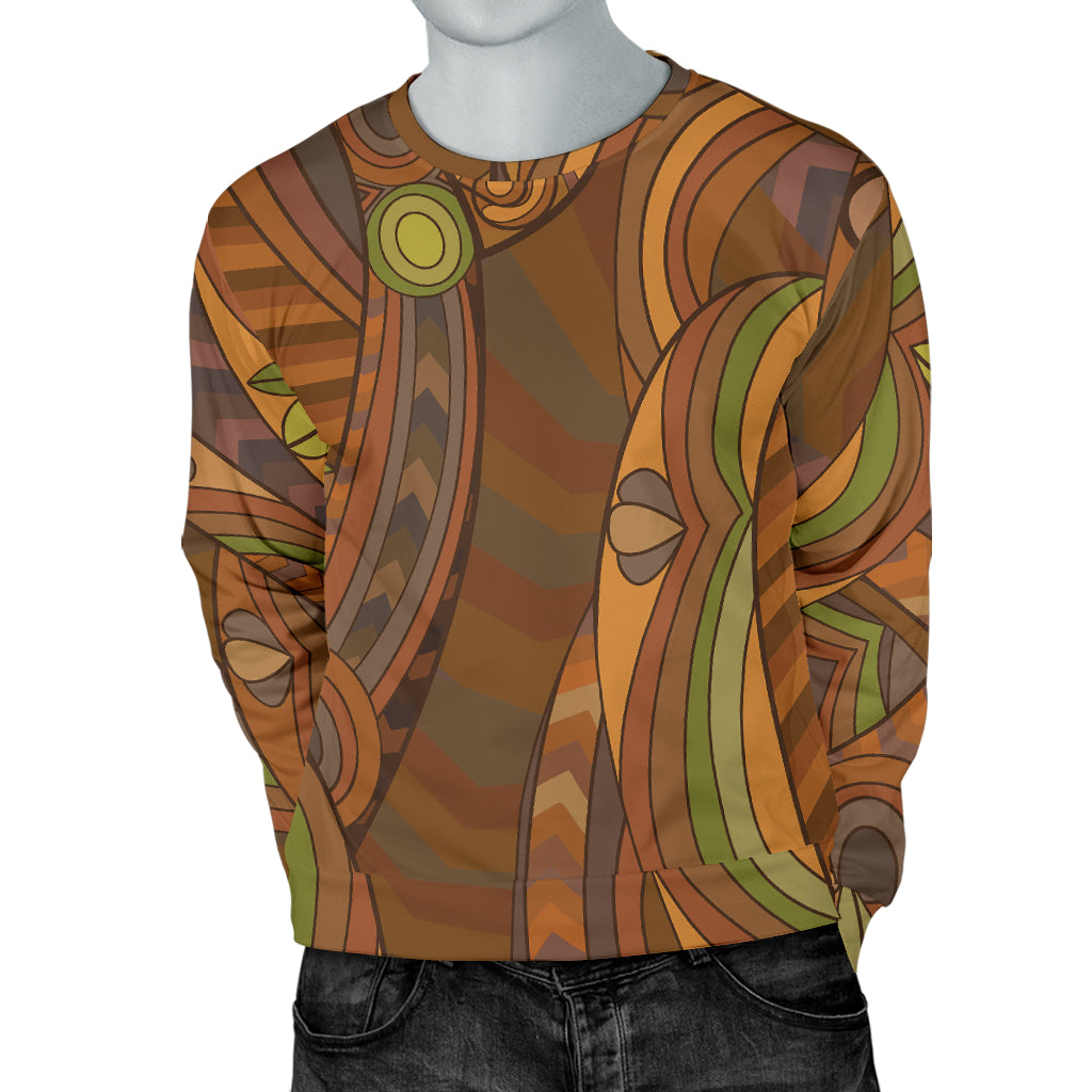 Maori Ornament Design Print Men Long Sleeve Sweatshirt