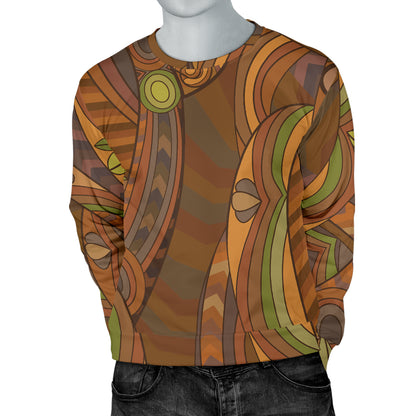 Maori Ornament Design Print Men Long Sleeve Sweatshirt
