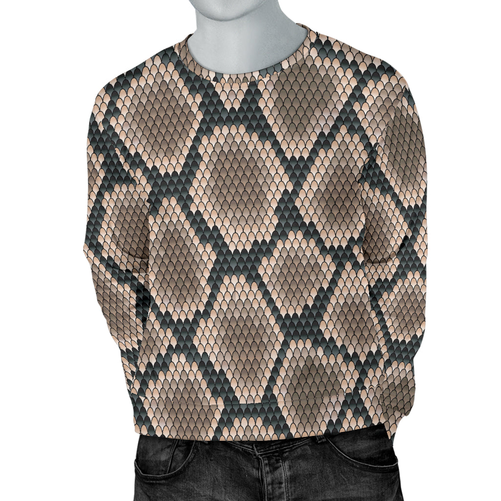 Snake Skin Design Print Men Long Sleeve Sweatshirt