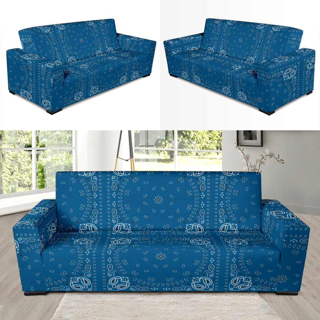 Bandana Blue Print Design LKS301 Sofa Slipcover