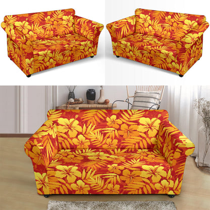 Hibiscus Summer Print Design LKS302 Loveseat Couch Slipcover