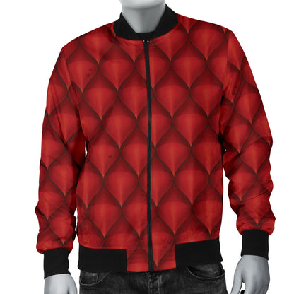 Dragons Red Skin Texture Men Bomber Jacket