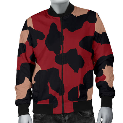Cheetah Red Print Pattern Men Bomber Jacket