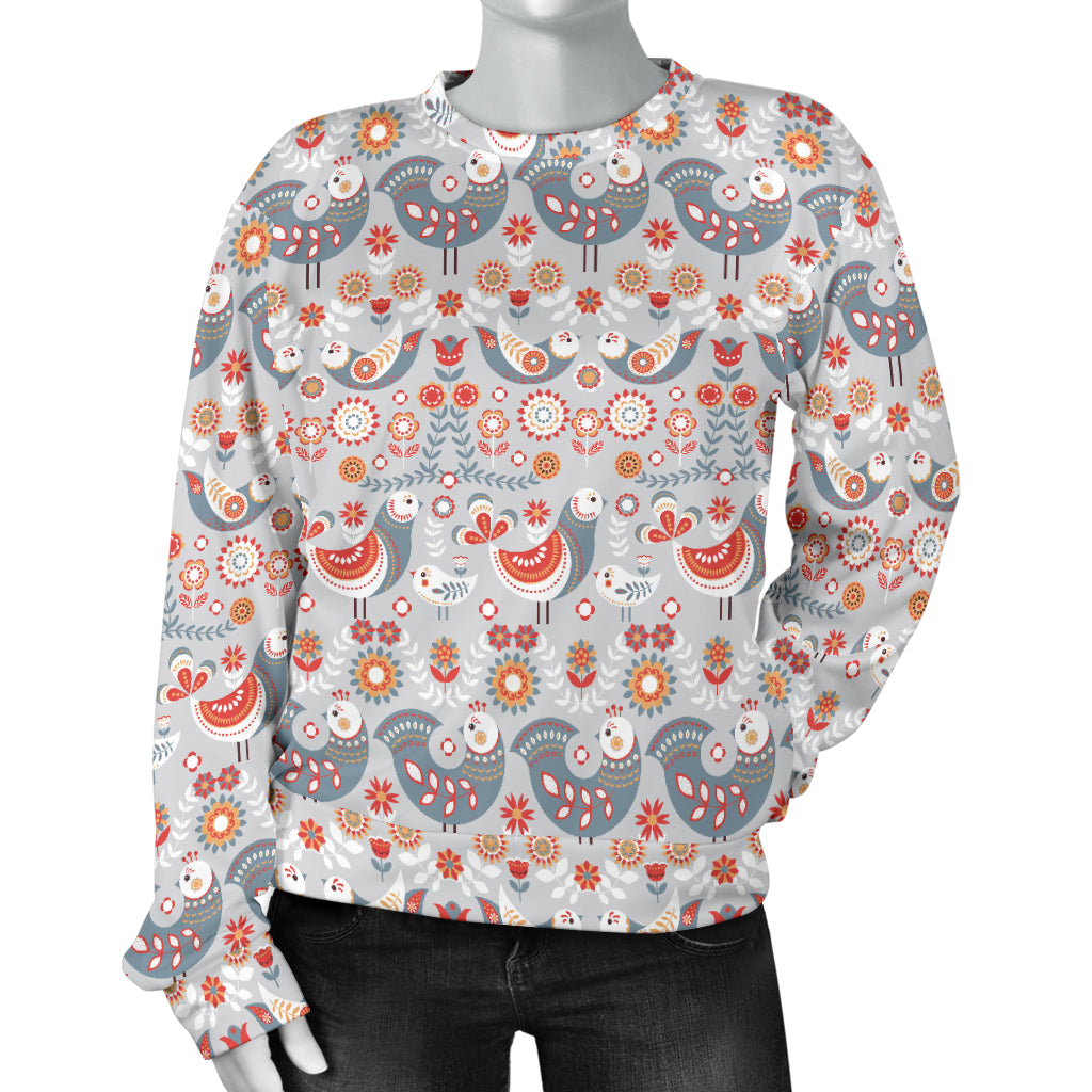 Swedish Nordic Design Print Women Long Sleeve Sweatshirt