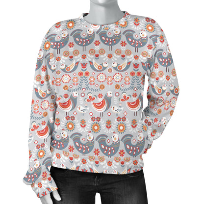 Swedish Nordic Design Print Women Long Sleeve Sweatshirt