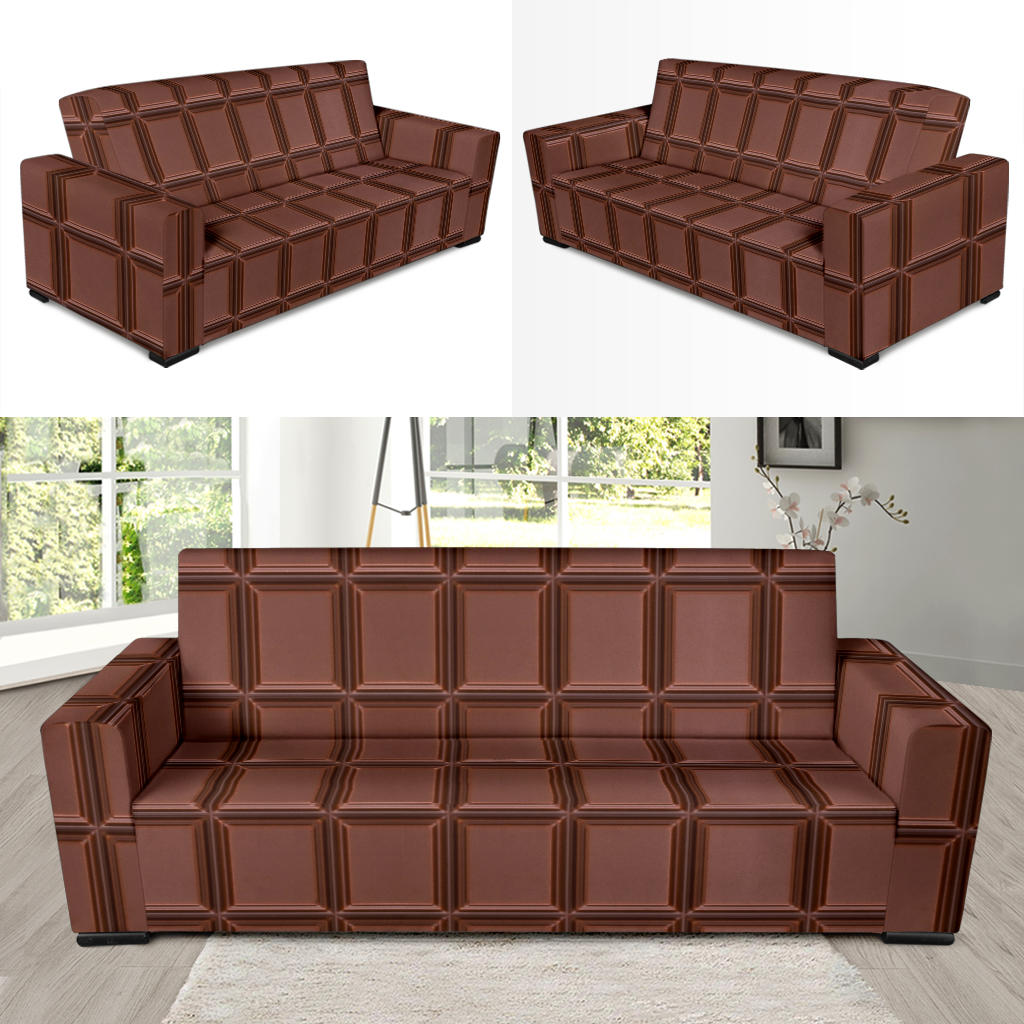 Chocolate Pattern Print Design 03 Sofa Slipcover