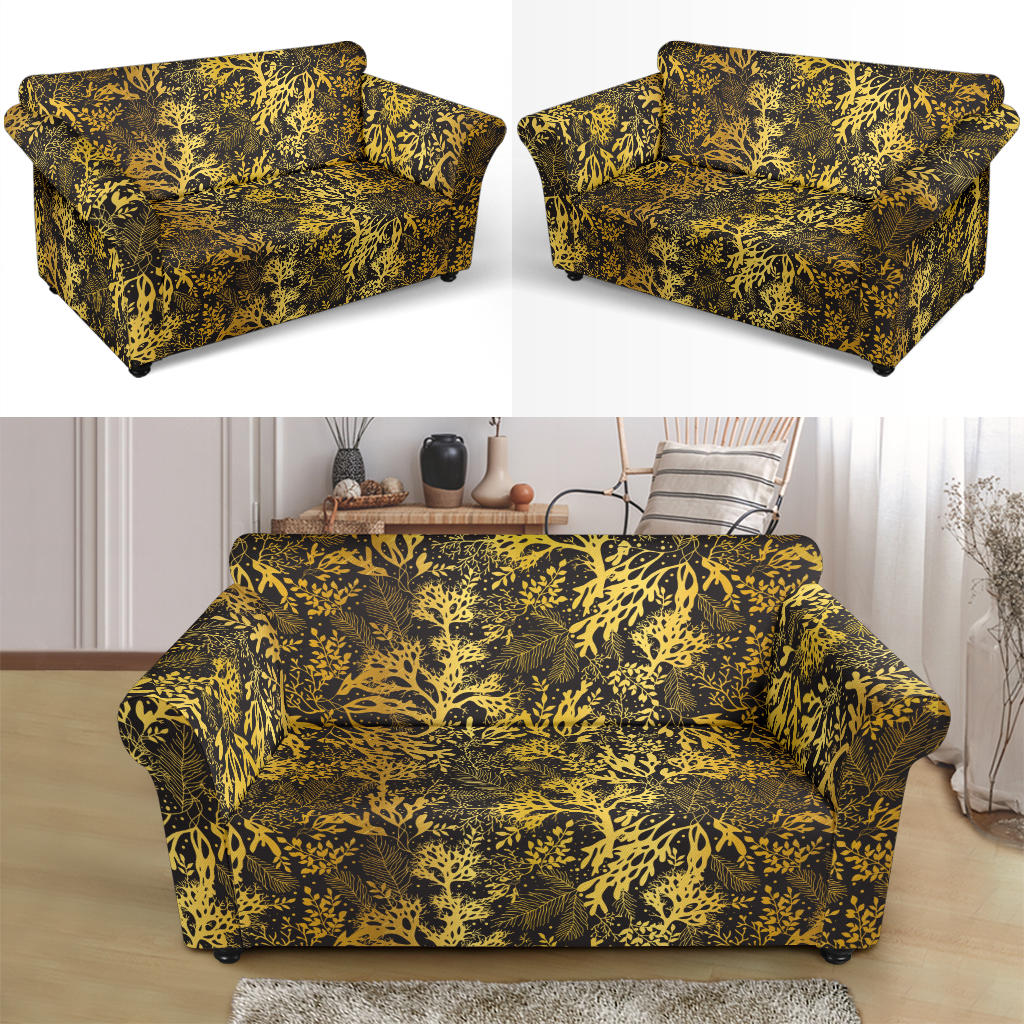 Seaweed Print Design LKS303 Loveseat Couch Slipcover