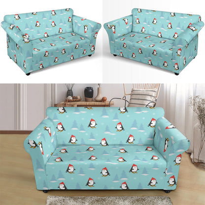 Ski Penguin Print Design LKS304 Loveseat Couch Slipcover
