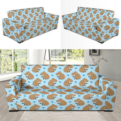 Capybara Pattern Print Design 01 Sofa Slipcover