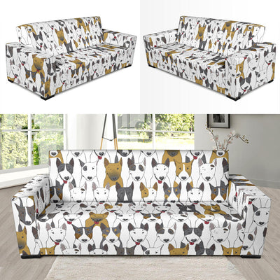 Bull Terriers Pattern Print Design 03 Sofa Slipcover