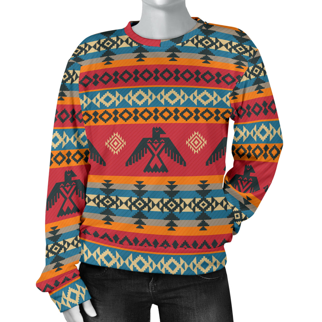 Eagles Native American Design Women Long Sleeve Sweatshirt