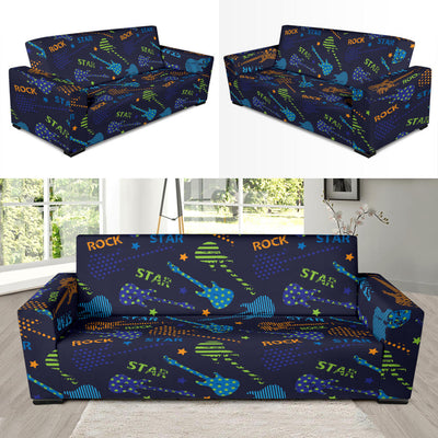 Rock and Roll Pattern Print Design A04 Sofa Slipcover