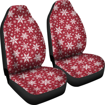 Snowflake Red Print Design LKS302 Car Seat Covers