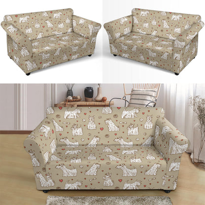 Scottish Terriers Print Design LKS3017 Loveseat Couch Slipcover