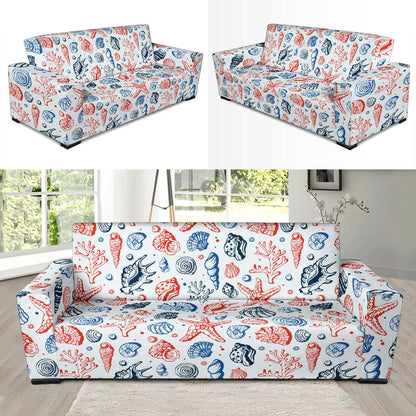 Seashell Print Design LKS307 Sofa Slipcover
