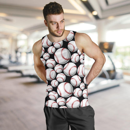 Baseball Black Background Men Tank Top