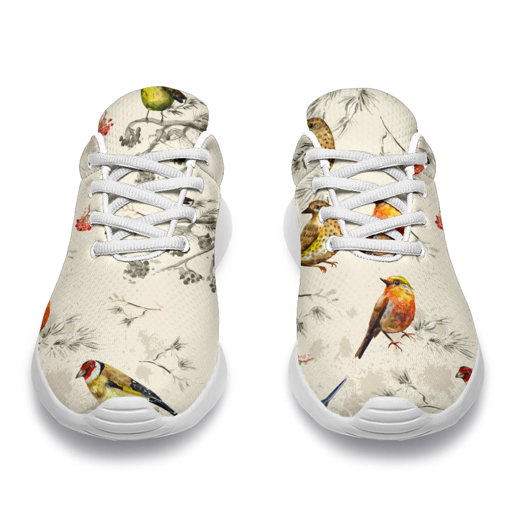 Bird Watercolor Design Pattern Athletic Shoes