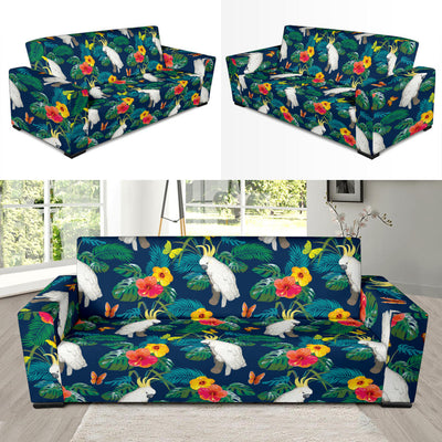 Cockatoo Tropical Pattern Print Design 02 Sofa Slipcover