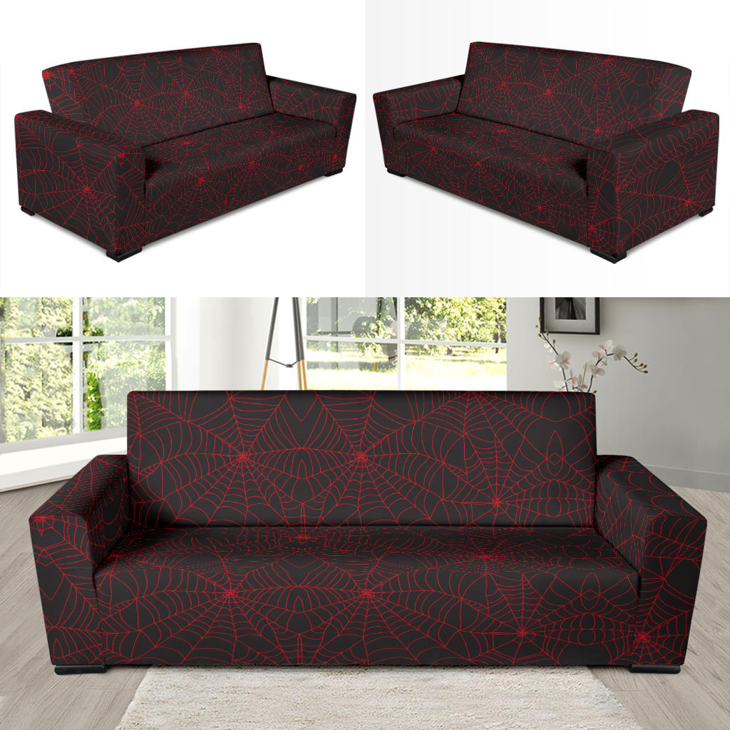 Spider Web Red Print Design LKS302 Sofa Slipcover